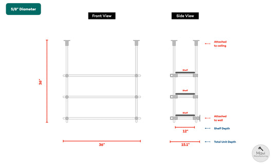 Custom brass shelving unit - 5/8"Dia. - Unlacquered POLISHED Brass Finish (Joani Moore)