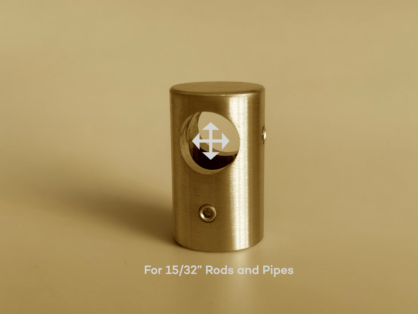 Type A – Straight Brass Pipe Connector for 15/32”, 5/8”, and 1” Diameter Pipes | Shelving Systems