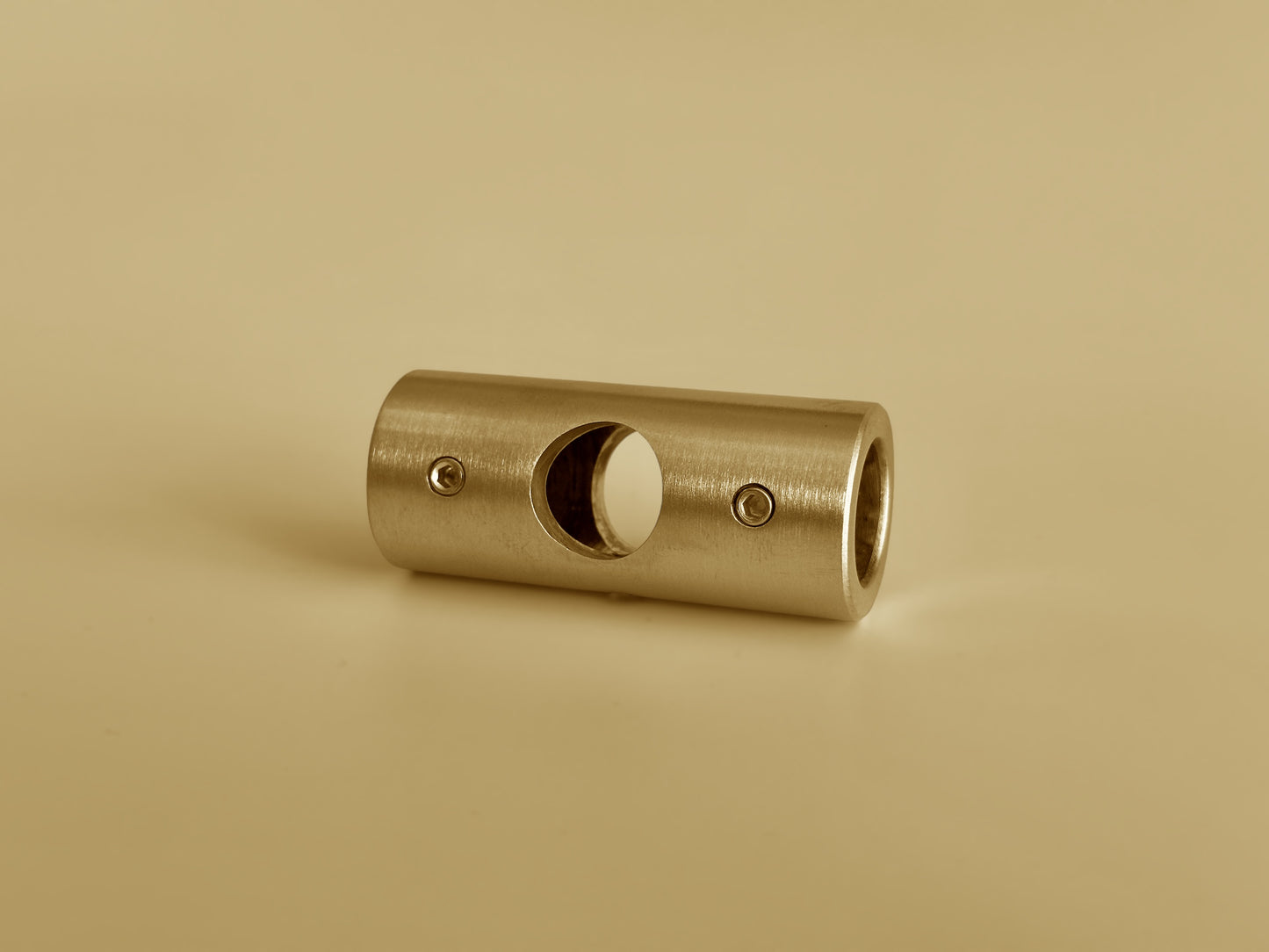 Type C - Brass Pass-Through 3-Way Pipe Connector | Solid Brass Fitting for Shelving