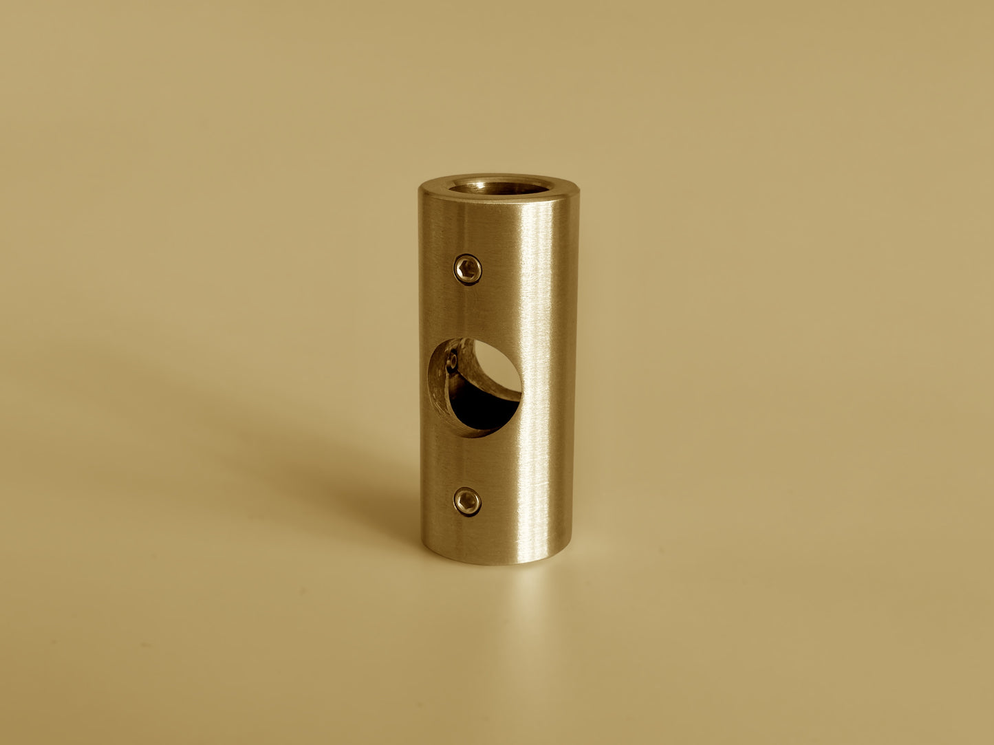 Type C - Brass Pass-Through 3-Way Pipe Connector | Solid Brass Fitting for Shelving