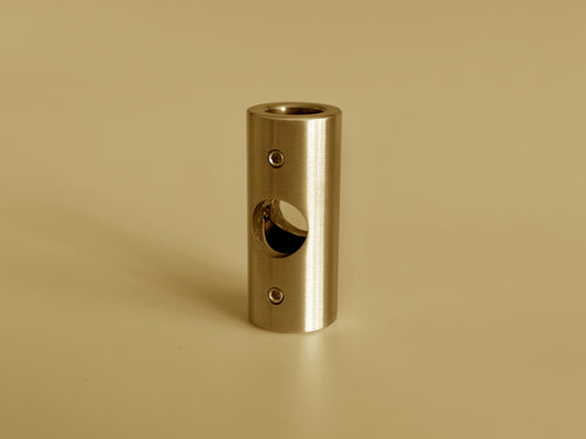 Type C - Brass Pass-Through 3-Way Pipe Connector | Solid Brass Fitting for Shelving
