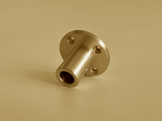Type E - Brass Flange Mount for Pipe Shelving | Solid Brass Wall & Ceiling Support