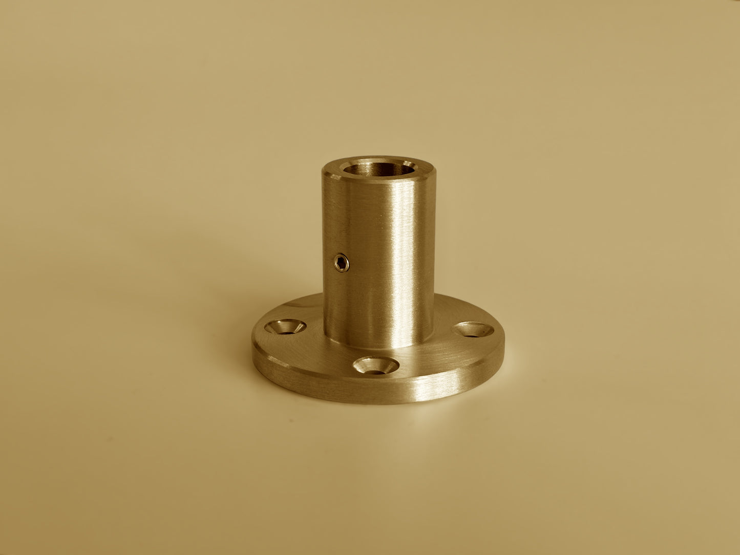Type E - Brass Flange Mount for Pipe Shelving | Solid Brass Wall & Ceiling Support