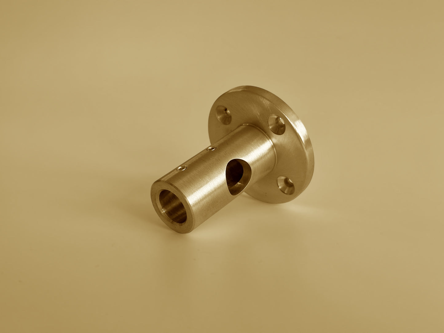 Type F - Brass Wall-Mounted 90° Pipe Connector | Solid Brass Support for Shelving