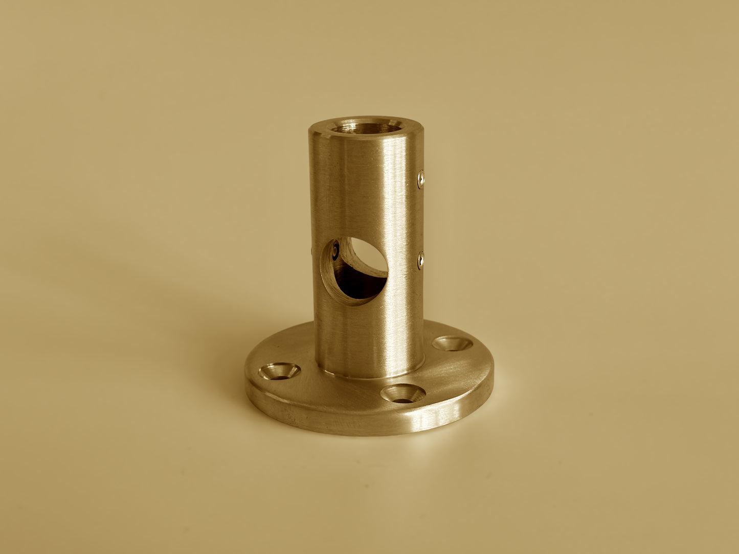 Type F - Brass Wall-Mounted 90° Pipe Connector | Solid Brass Support for Shelving