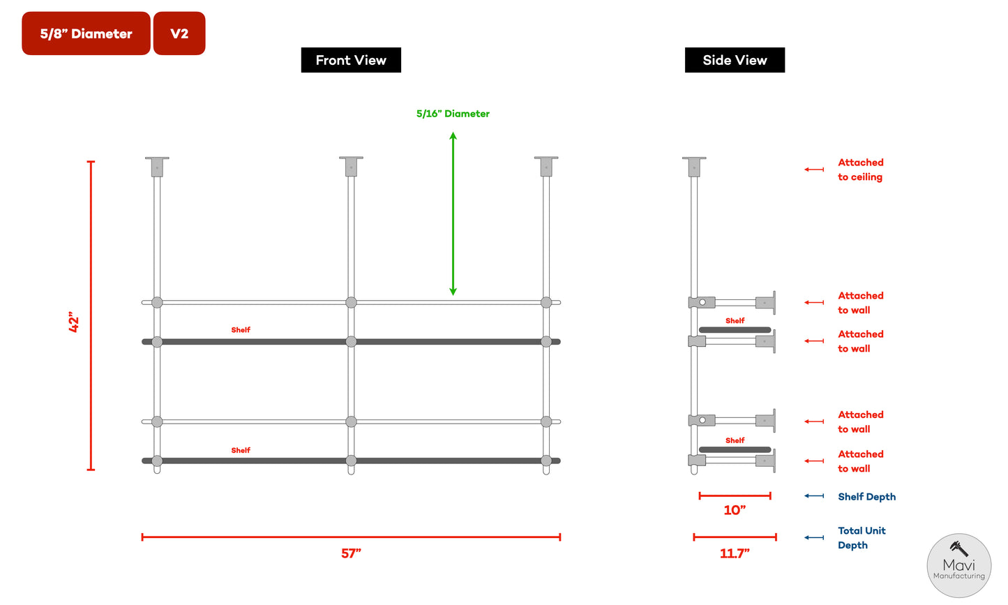Custom brass shelving unit - 5/8"Dia. - Unlacquered Brushed Brass Finish (Jasmine Brewster)
