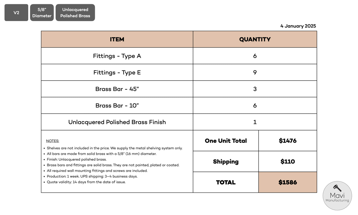 Custom brass shelving unit - 5/8"Dia. - Unlacquered Polished Brass Finish (Julie Meisner)