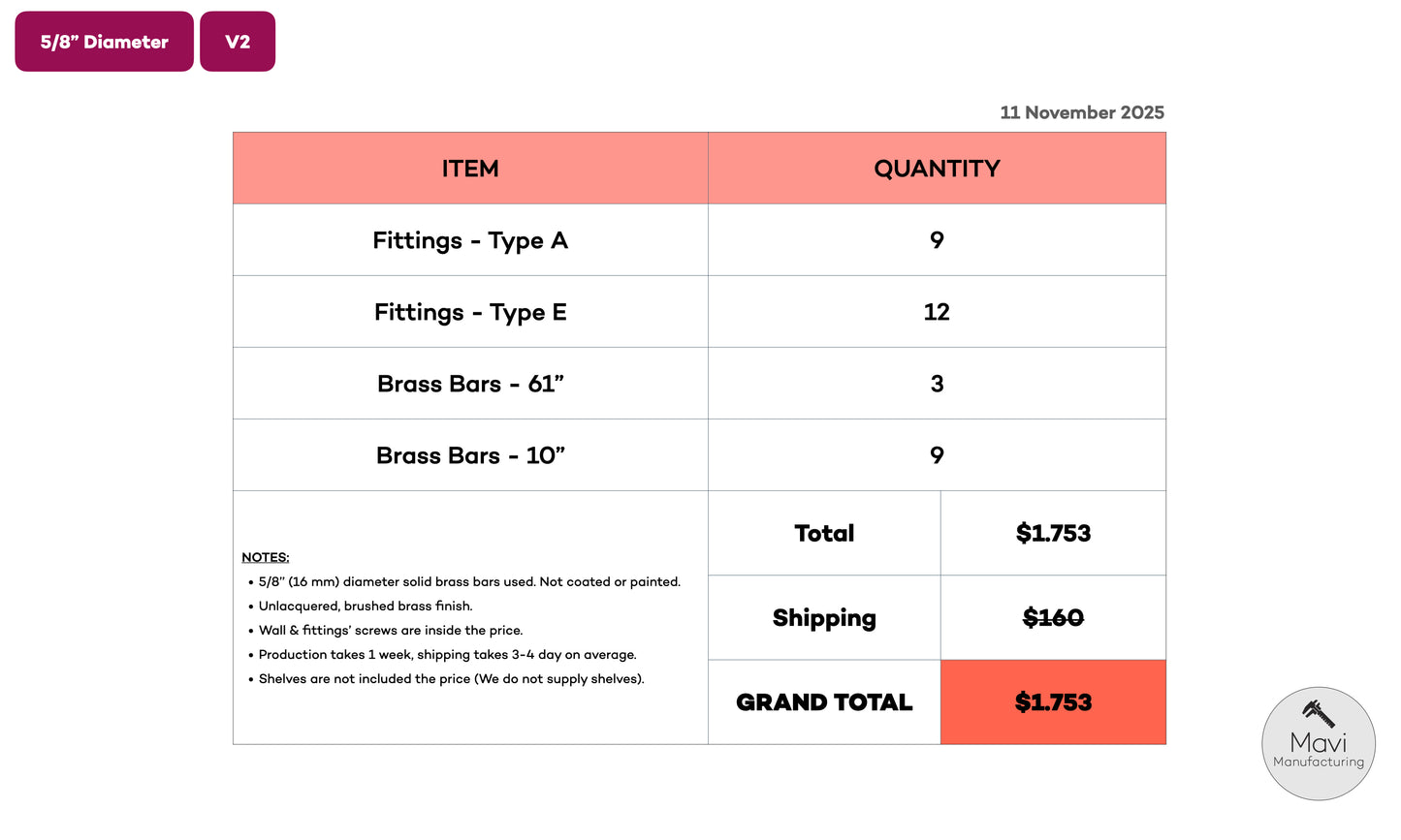 Custom brass shelving unit - 5/8"Dia. - Unlacquered Brushed Brass Finish (Paul Weller)