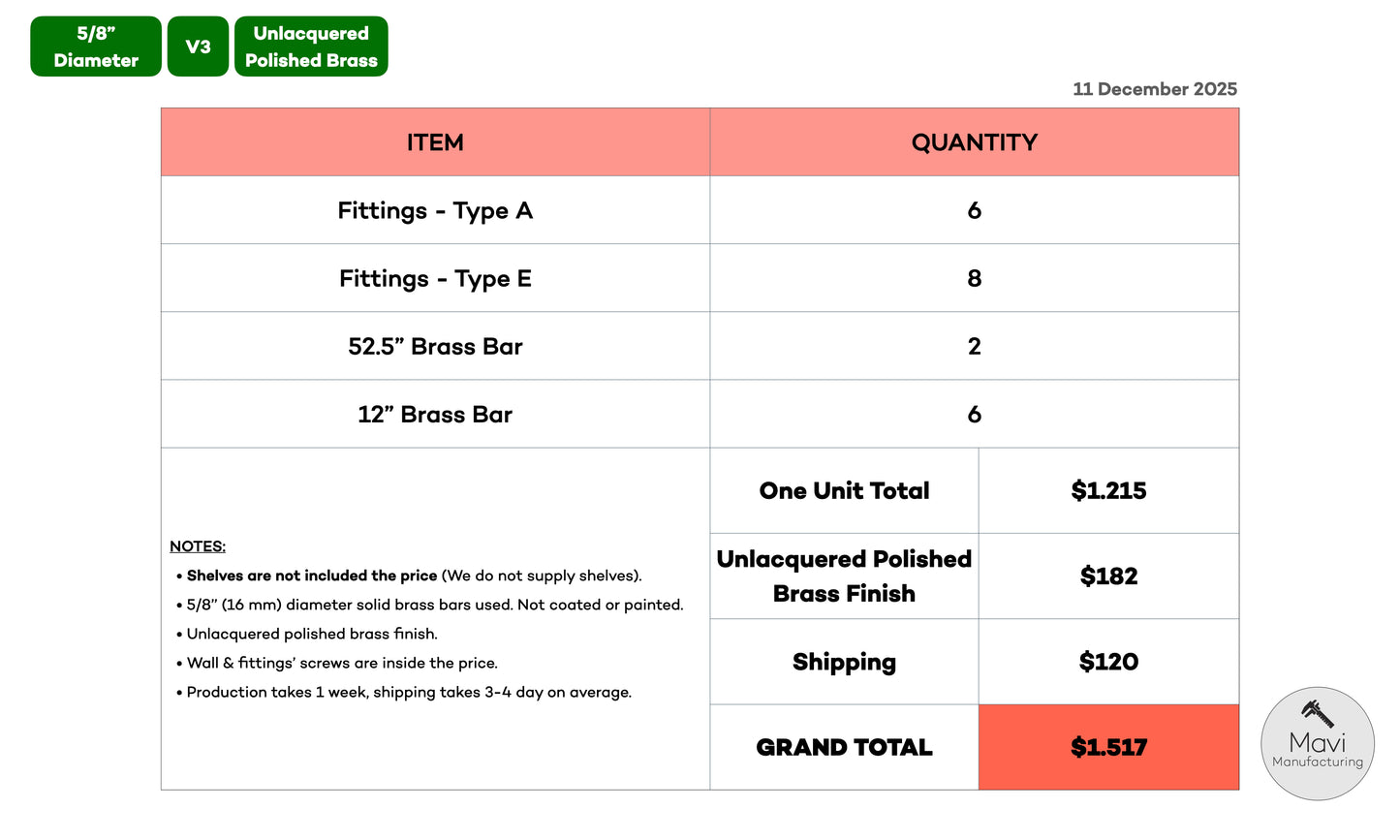 Custom brass shelving unit - 5/8"Dia. - Unlacquered Polished Brass Finish (Daniel - Dan Chiville)