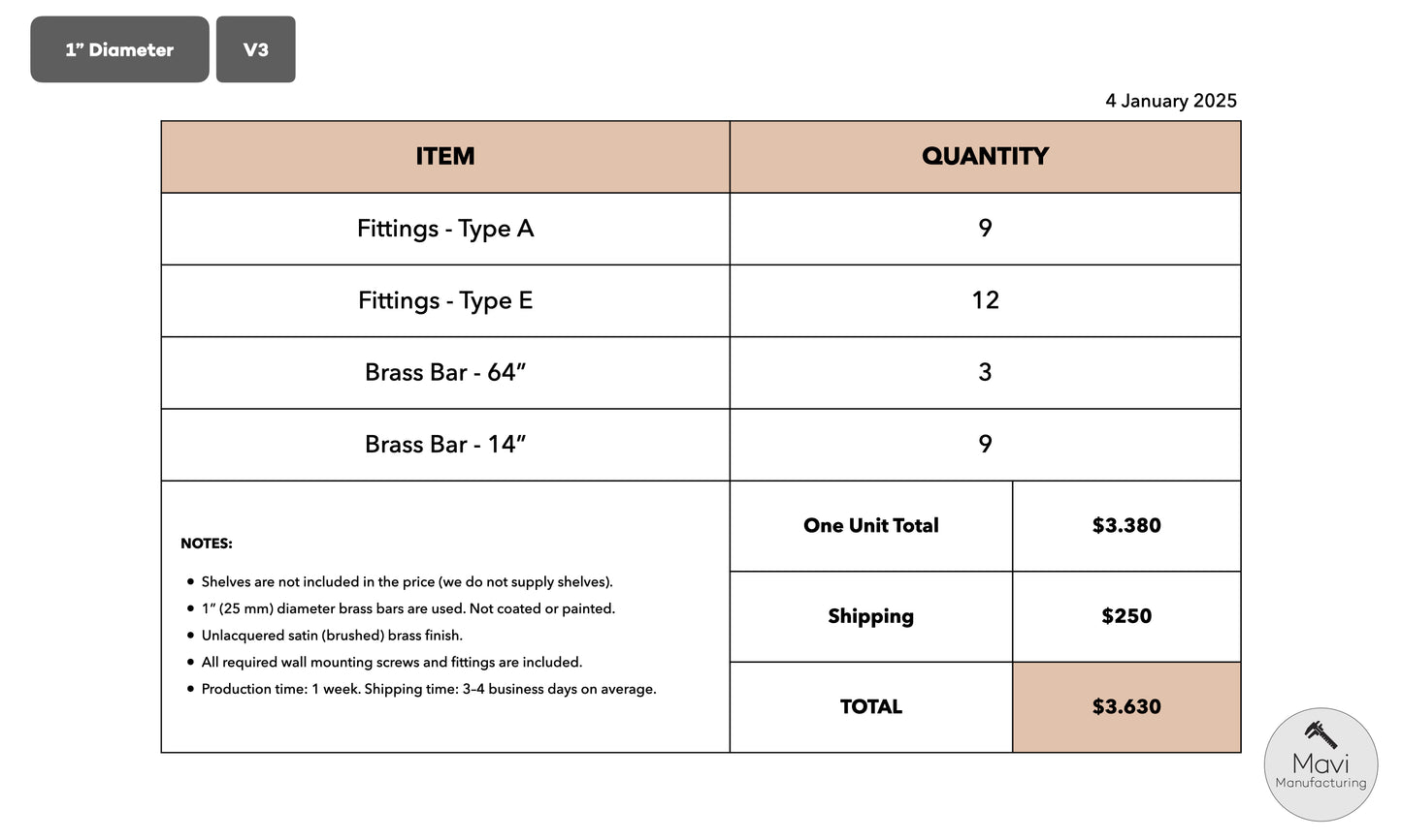 Custom brass shelving unit - 1"Dia. - Unlacquered Brushed Brass Finish (Jackie Lambert)