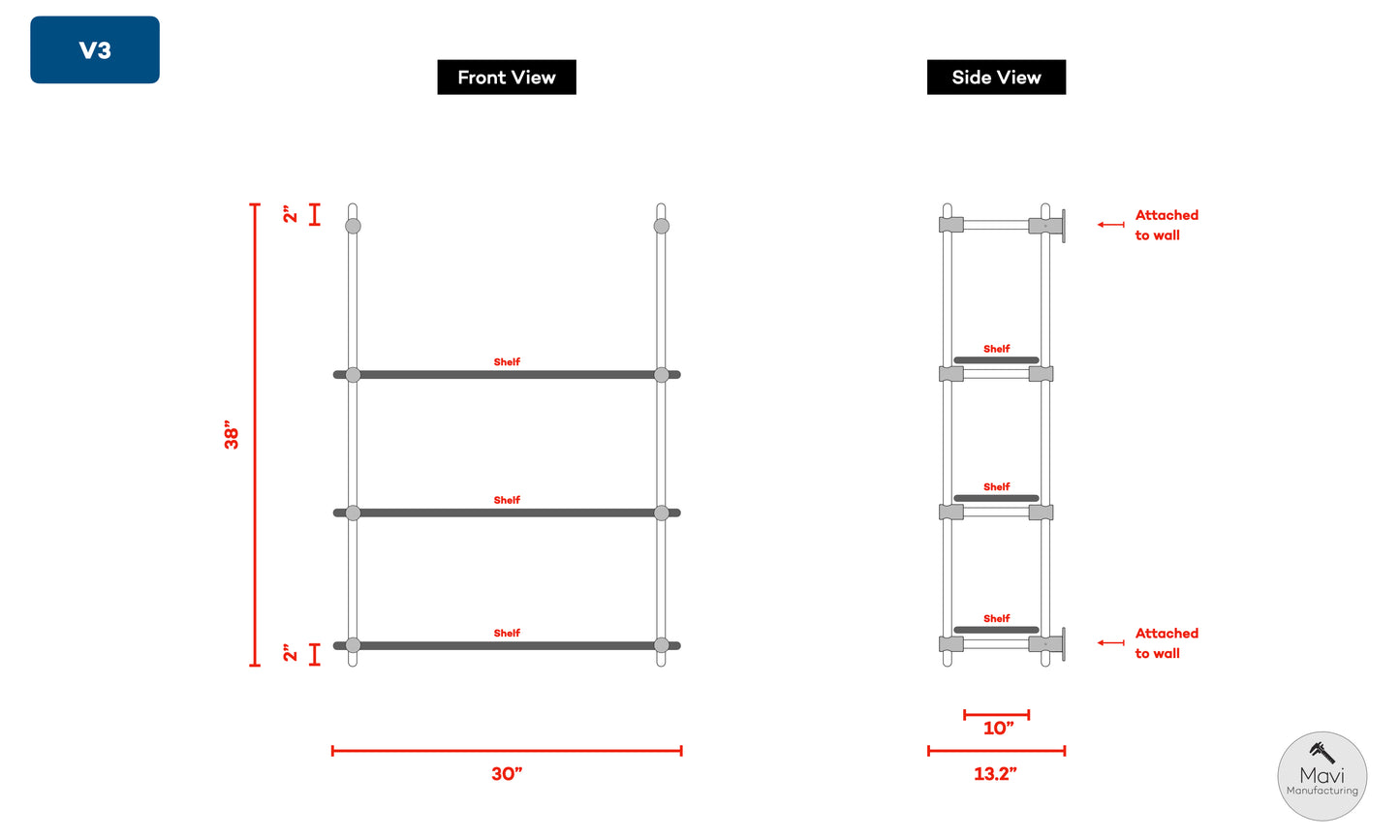 2x Custom brass shelving units - 5/8"Dia. - Unlacquered Satin/Brushed Brass Finish (Monica Locatelli)