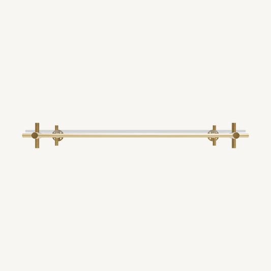 Wall-Mounted Brass Shelving System
