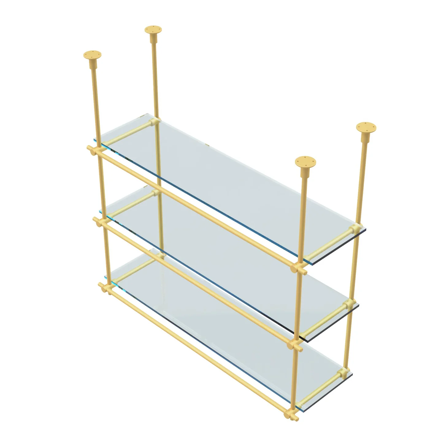 2x Custom brass shelving units - 5/8"Dia. - Unlacquered Brushed Brass Finish (Dan Morehouse)