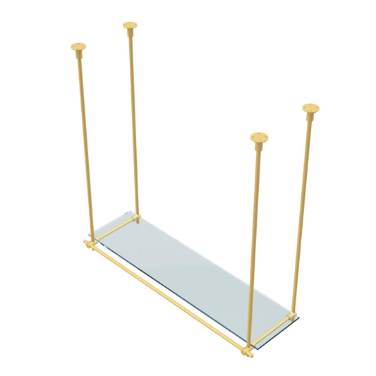 Custom Ceiling-Mounted Brass Shelving – Handmade & Adjustable