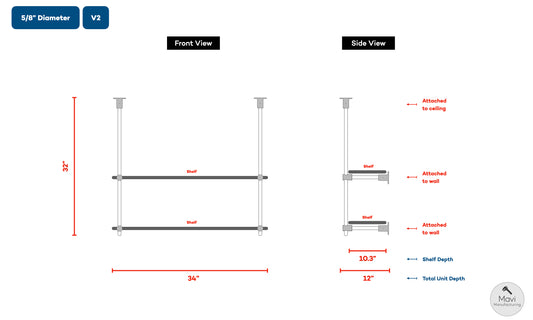 Custom brass shelving unit - 5/8"Dia. - Unlacquered Brushed Brass Finish (Sylvanna Geha)