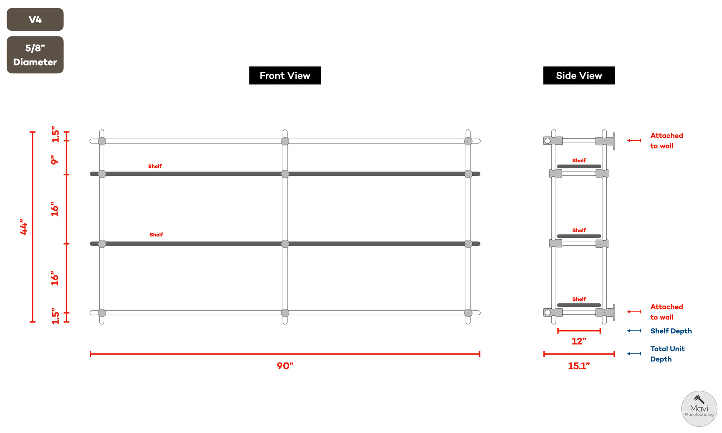 Custom brass shelving unit - 5/8"Dia. - Unlacquered Brushed Brass Finish (Alyssa Szentes)