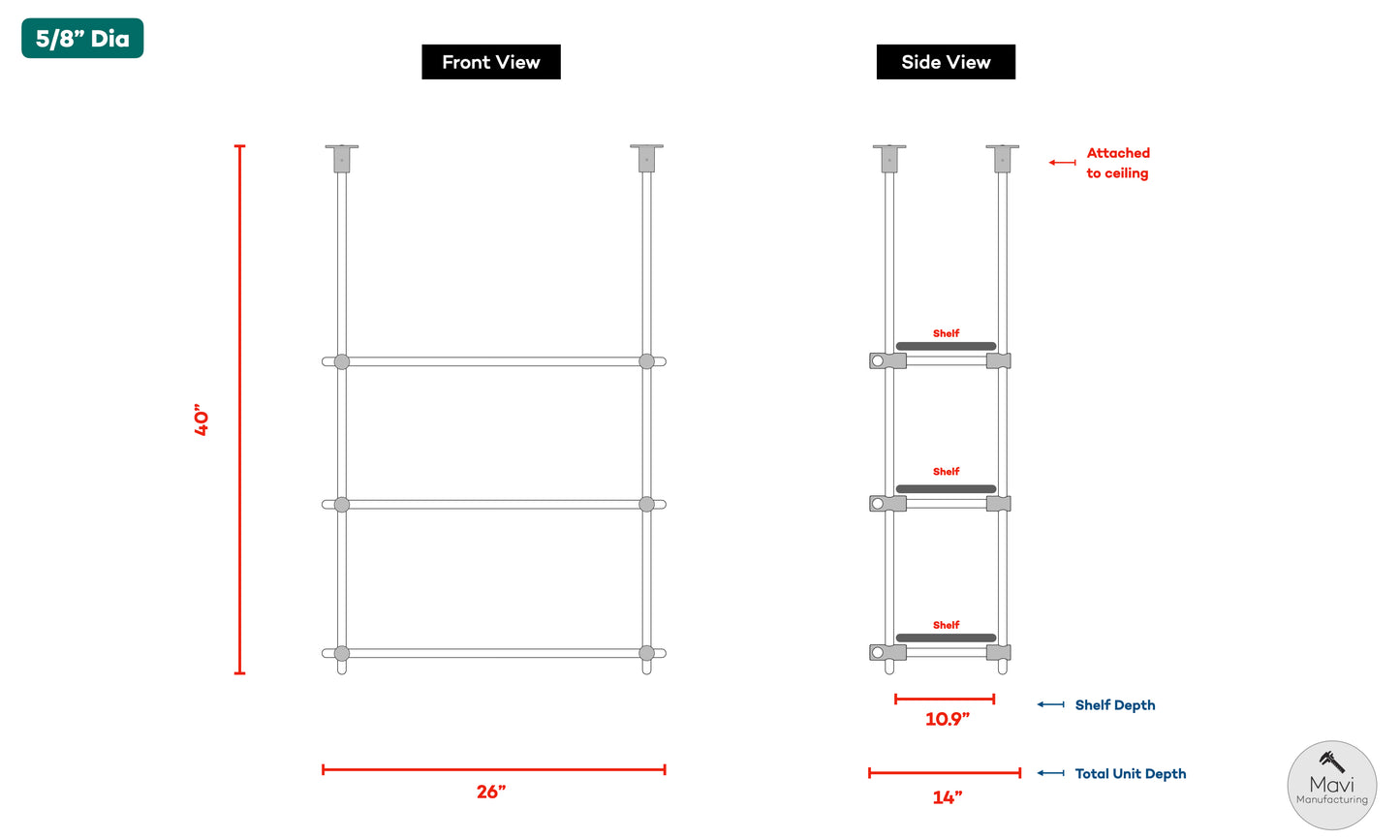 2x Custom brass shelving units - 5/8"Dia. - Unlacquered Satin/Brushed Brass Finish (Barry Houser)