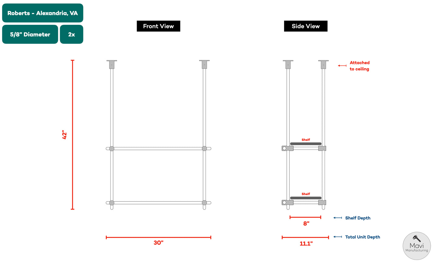 4 x Custom brass shelving units - 5/8"Dia. - Unlacquered Brushed Brass Finish (Carlee Cardwell)
