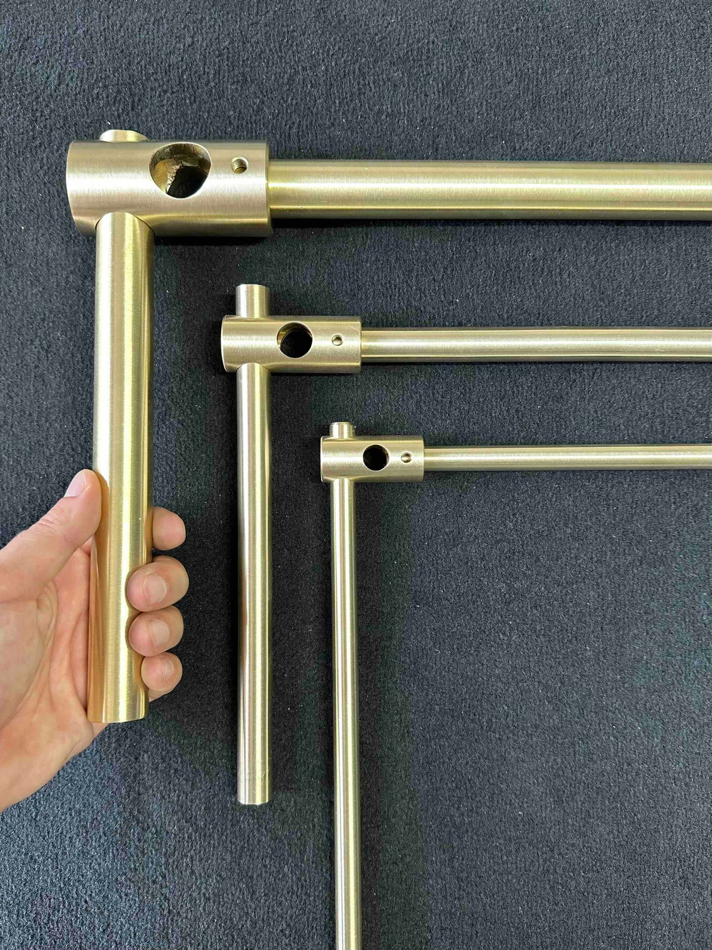 15/32 inch diameter, 5/8 inch diameter, 1 inch diameter solid brass pipe or rods  – high-quality, unlacquered brass pipes for shelves, furniture, and custom projects.