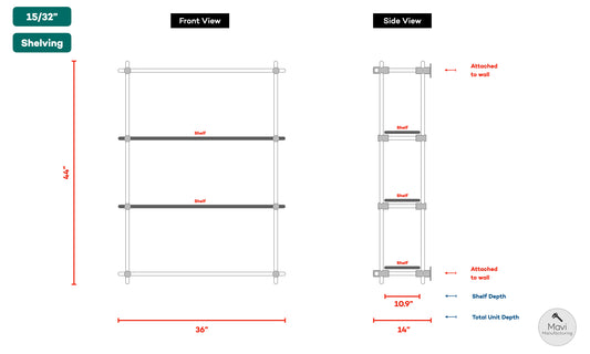 Custom brass shelving unit + Rail + 2x Decorative Rails (Torga D.)