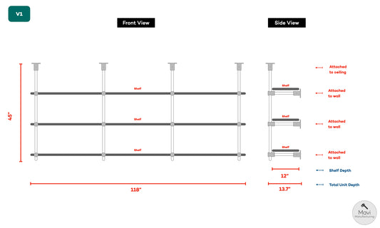 Custom brass shelving unit - 5/8"Dia. - Unlacquered Brushed Brass Finish (Samin Emam)