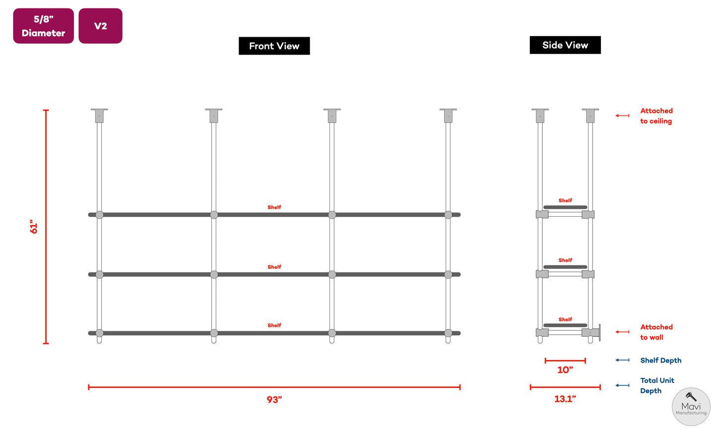 Custom brass shelving unit - 5/8"Dia. - Unlacquered Brushed Brass Finish (Danny Kay)
