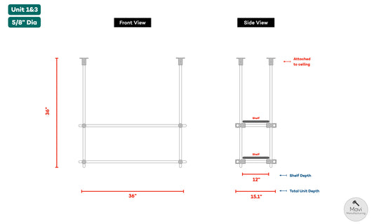 4 X Custom brass shelving units - 5/8"Diameter - Stainless Steel - PVD Coated - Brass Color - Brushed  (Keith Soltesz)