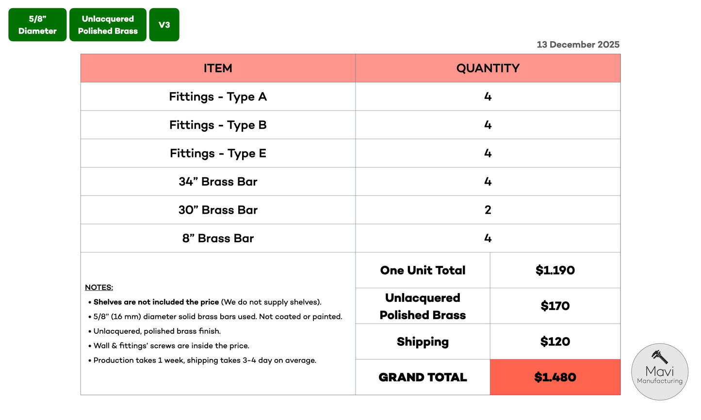 Custom brass shelving unit - 5/8"Dia. - Unlacquered Polished Brass Finish (Courtney Leo)