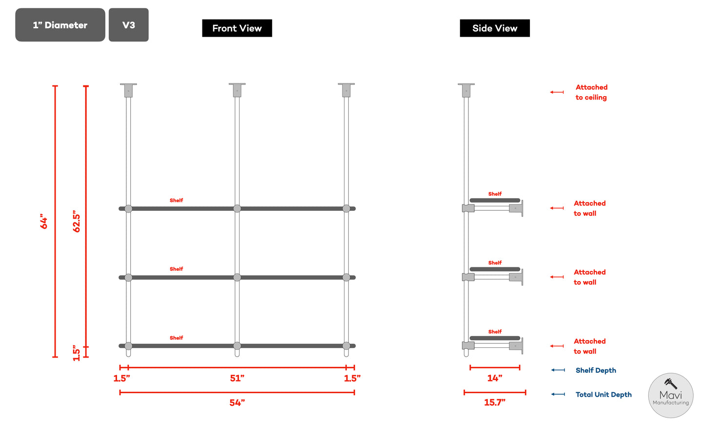Custom brass shelving unit - 1"Dia. - Unlacquered Brushed Brass Finish (Jackie Lambert)