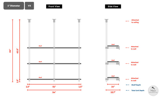 Custom brass shelving unit - 1"Dia. - Unlacquered Brushed Brass Finish (Jackie Lambert)