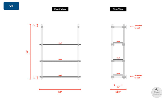 2x Custom brass shelving units - 5/8"Dia. - Unlacquered Satin/Brushed Brass Finish (Monica Locatelli)