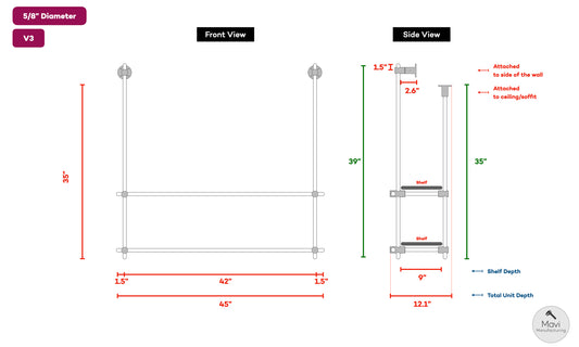 Custom brass shelving unit - 5/8"Dia. - Unlacquered Brushed Brass Finish (Vincent Rimanelli)