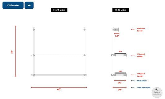 Custom brass shelving unit - 1"Dia. - Unlacquered Brushed Brass Finish (Dania Ramirez)