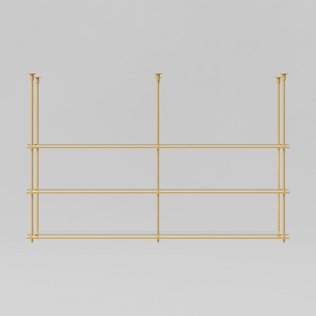 Ceiling-Mounted Brass Shelving Units - Customizable Shelving Solutions ...