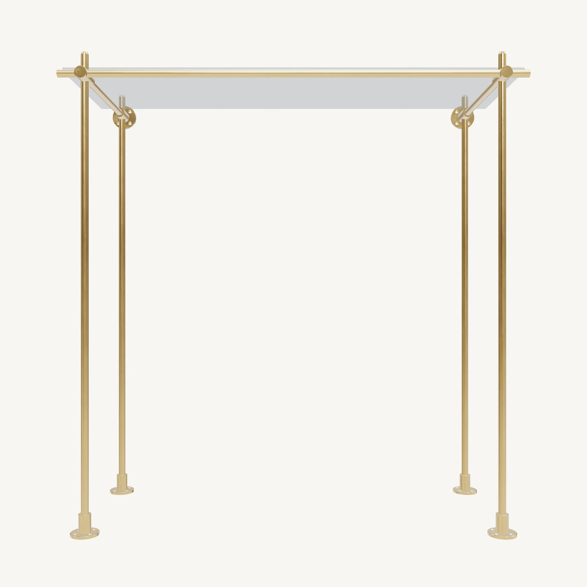 Wall-to-Floor/Countertop Brass Shelving System