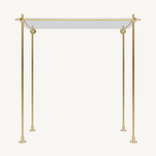 Wall-to-Floor/Countertop Brass Shelving System