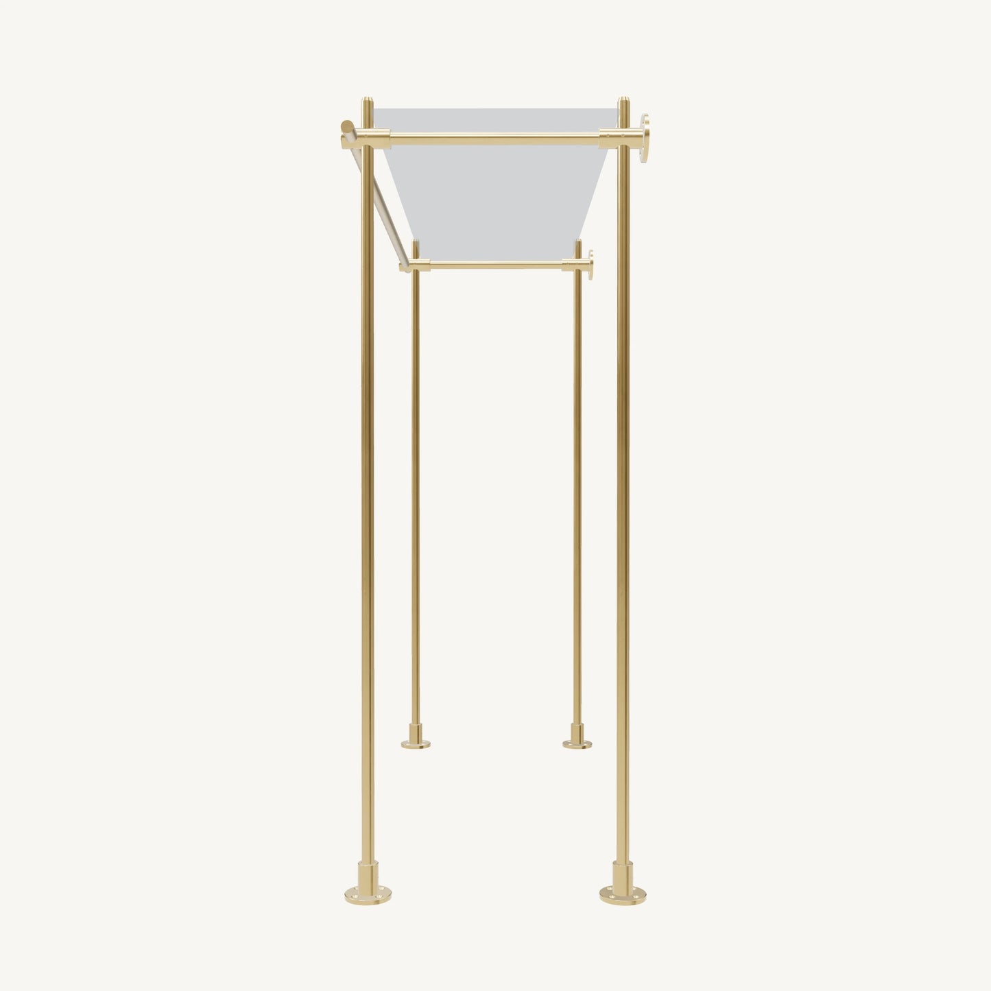 Wall-to-Floor/Countertop Brass Shelving System