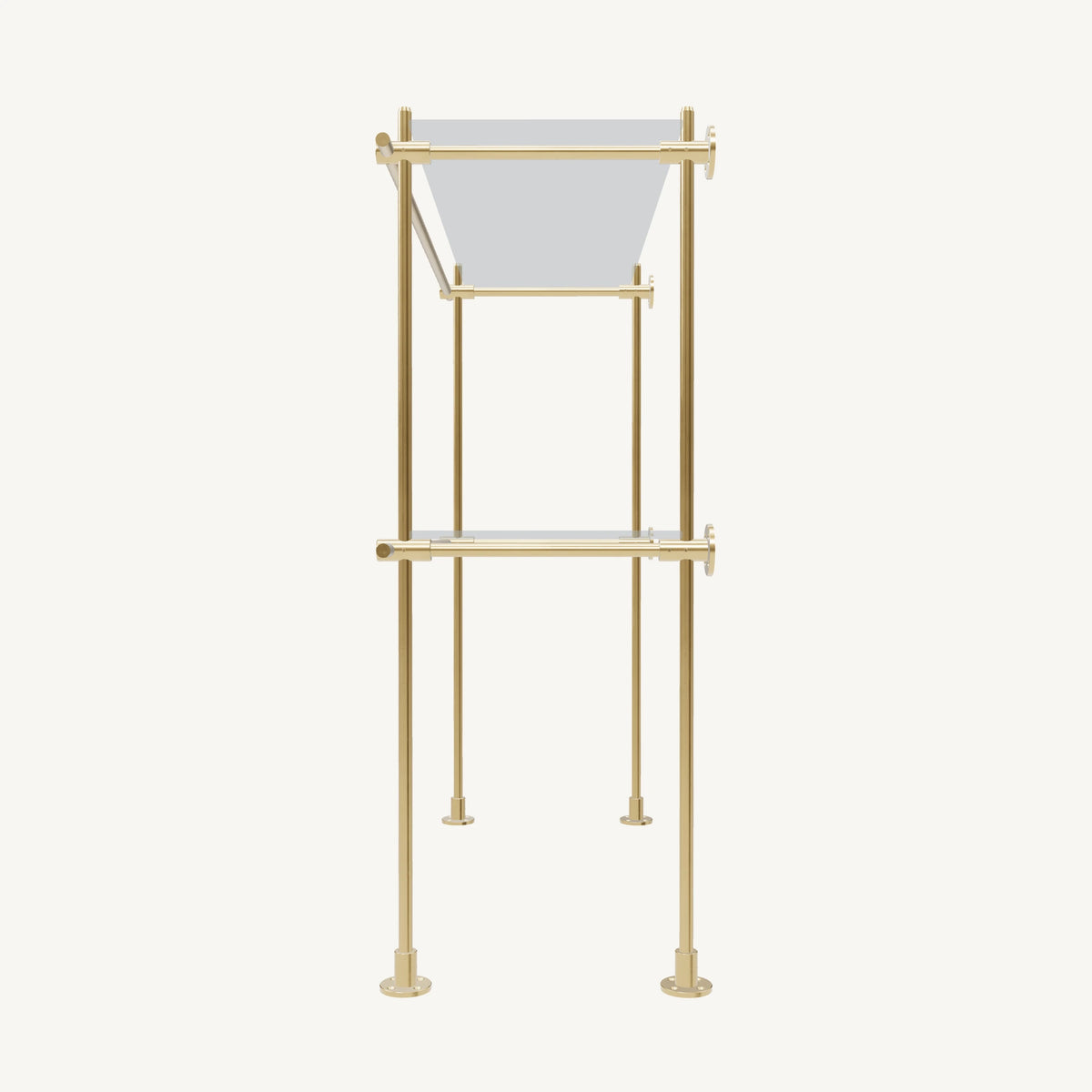Wall-to-Floor/Countertop Brass Shelving System