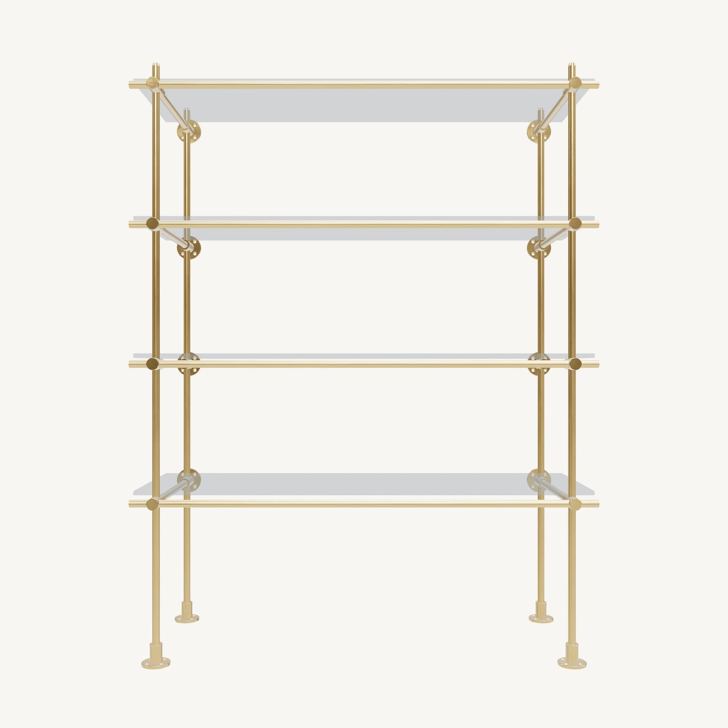 Wall-to-Floor/Countertop Brass Shelving System