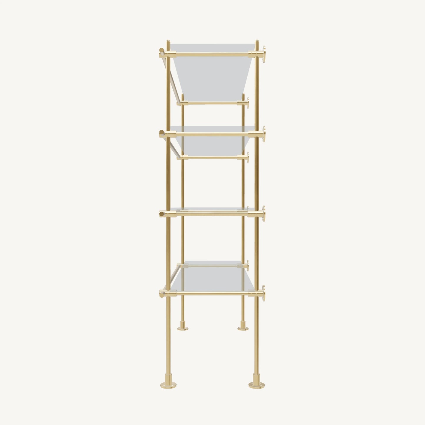 Wall-to-Floor/Countertop Brass Shelving System