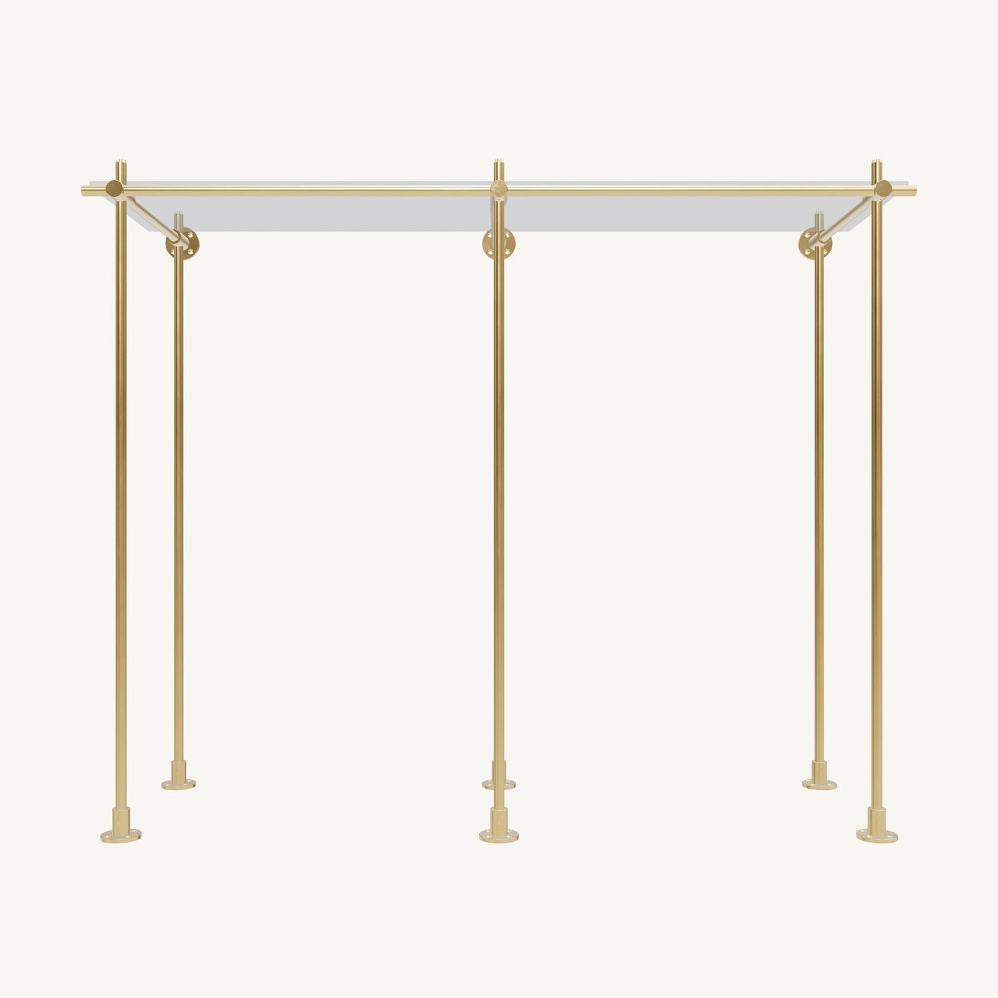 Wall-to-Floor/Countertop Brass Shelving System