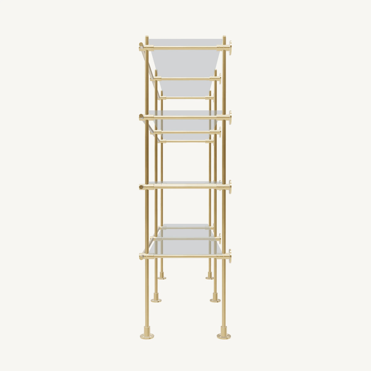 Wall-to-Floor/Countertop Brass Shelving System
