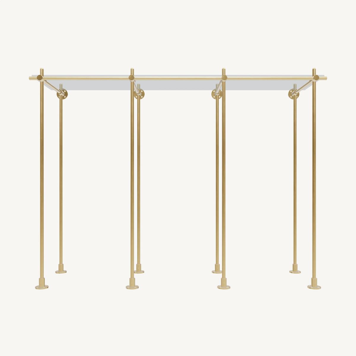 Wall-to-Floor/Countertop Brass Shelving System