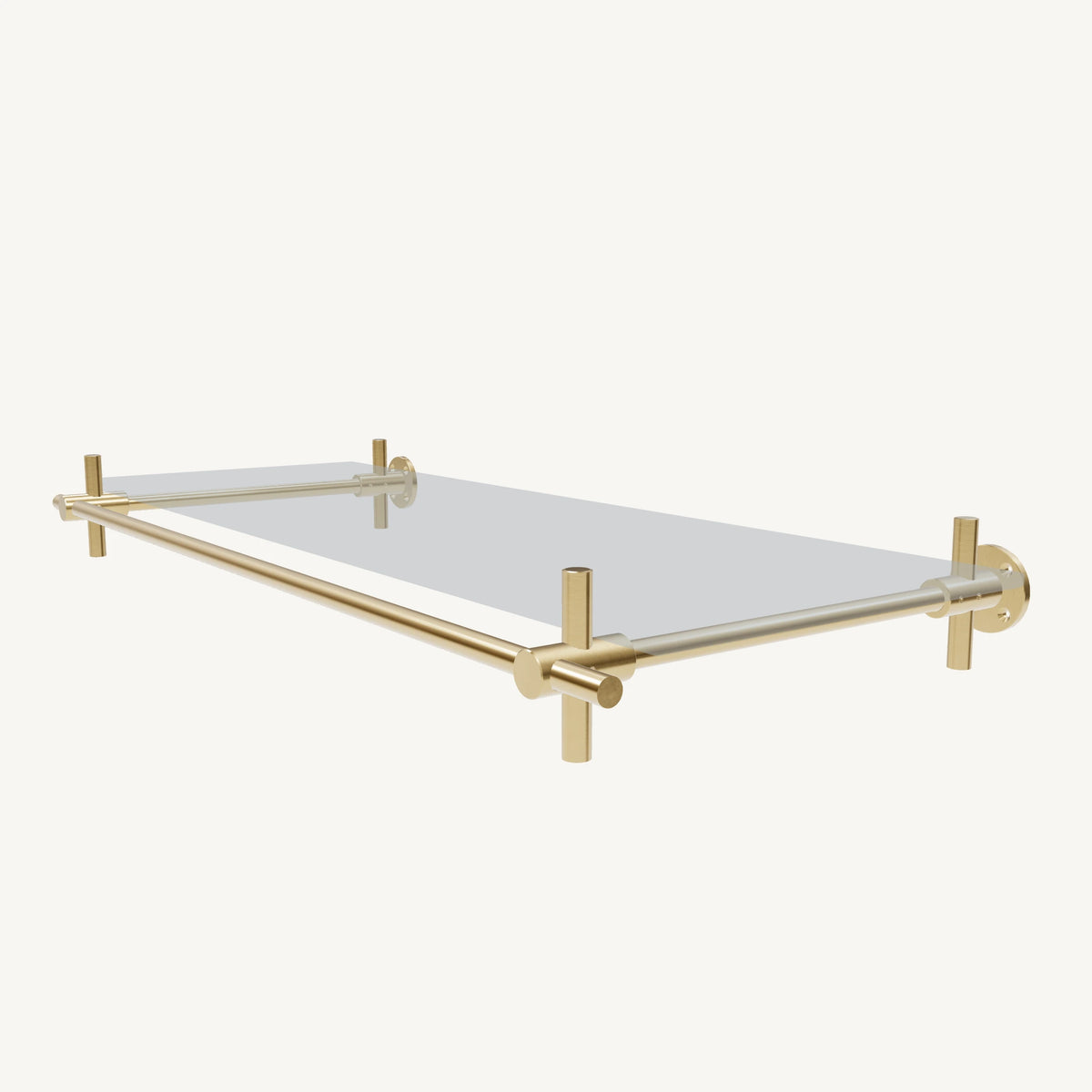 Wall-Mounted Brass Shelving System