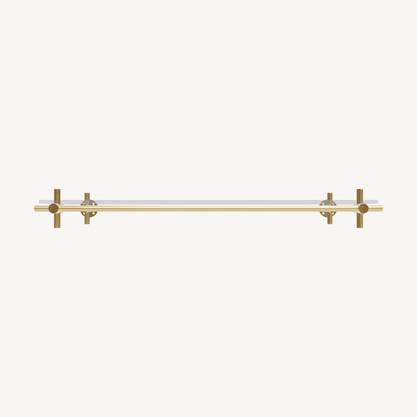 Wall-Mounted Brass Shelving System