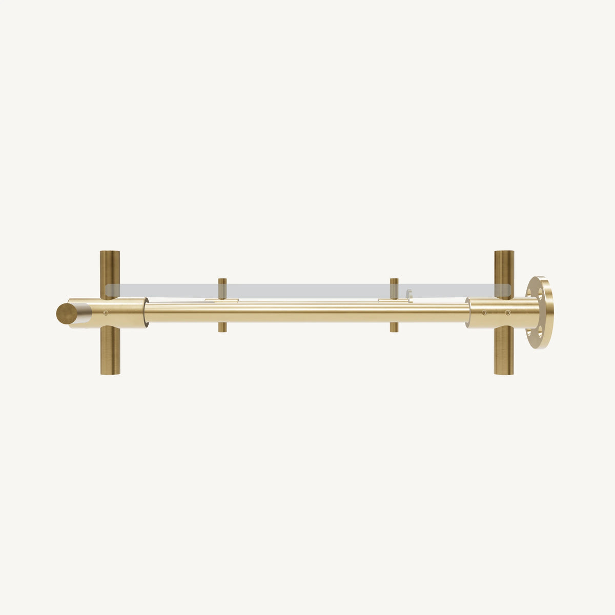 Wall-Mounted Brass Shelving System