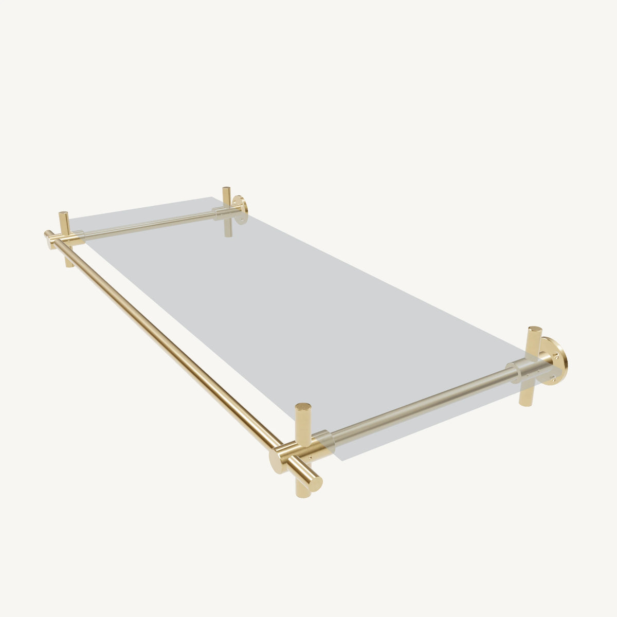 Wall-Mounted Brass Shelving System