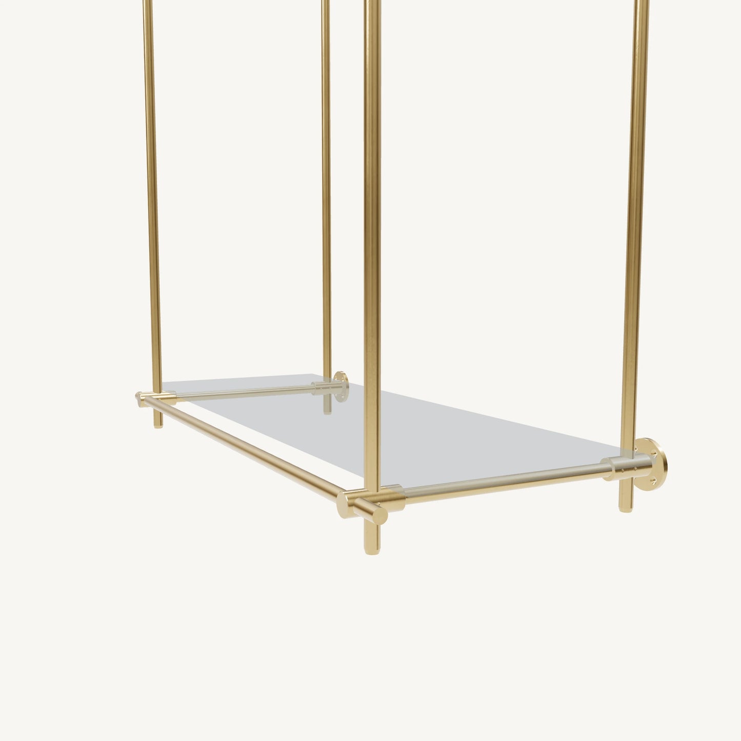 Wall-Mounted Brass Shelving System
