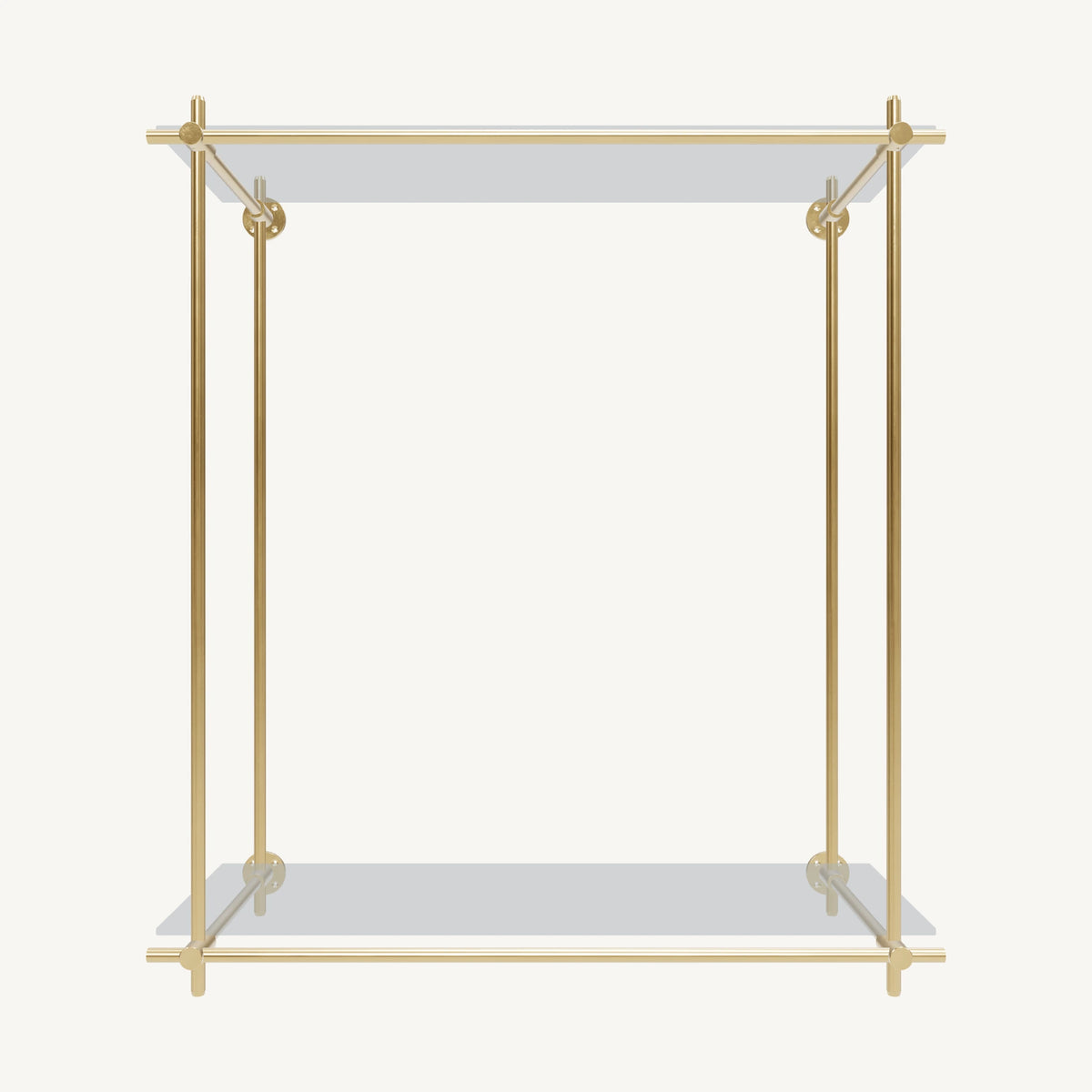 Wall-Mounted Brass Shelving System