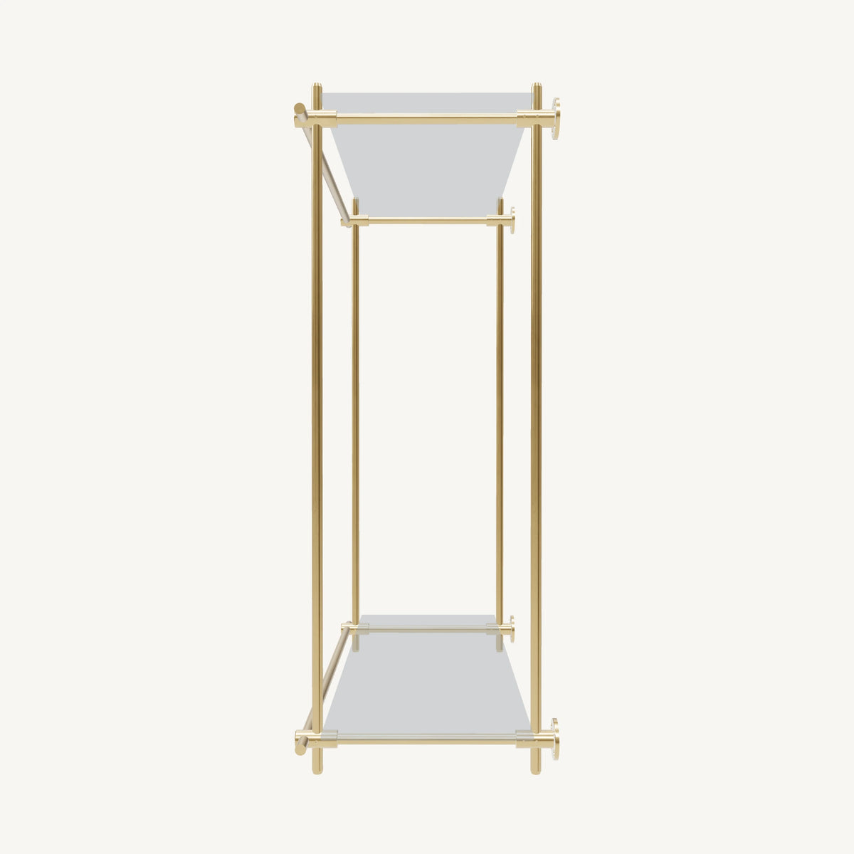 Wall-Mounted Brass Shelving System